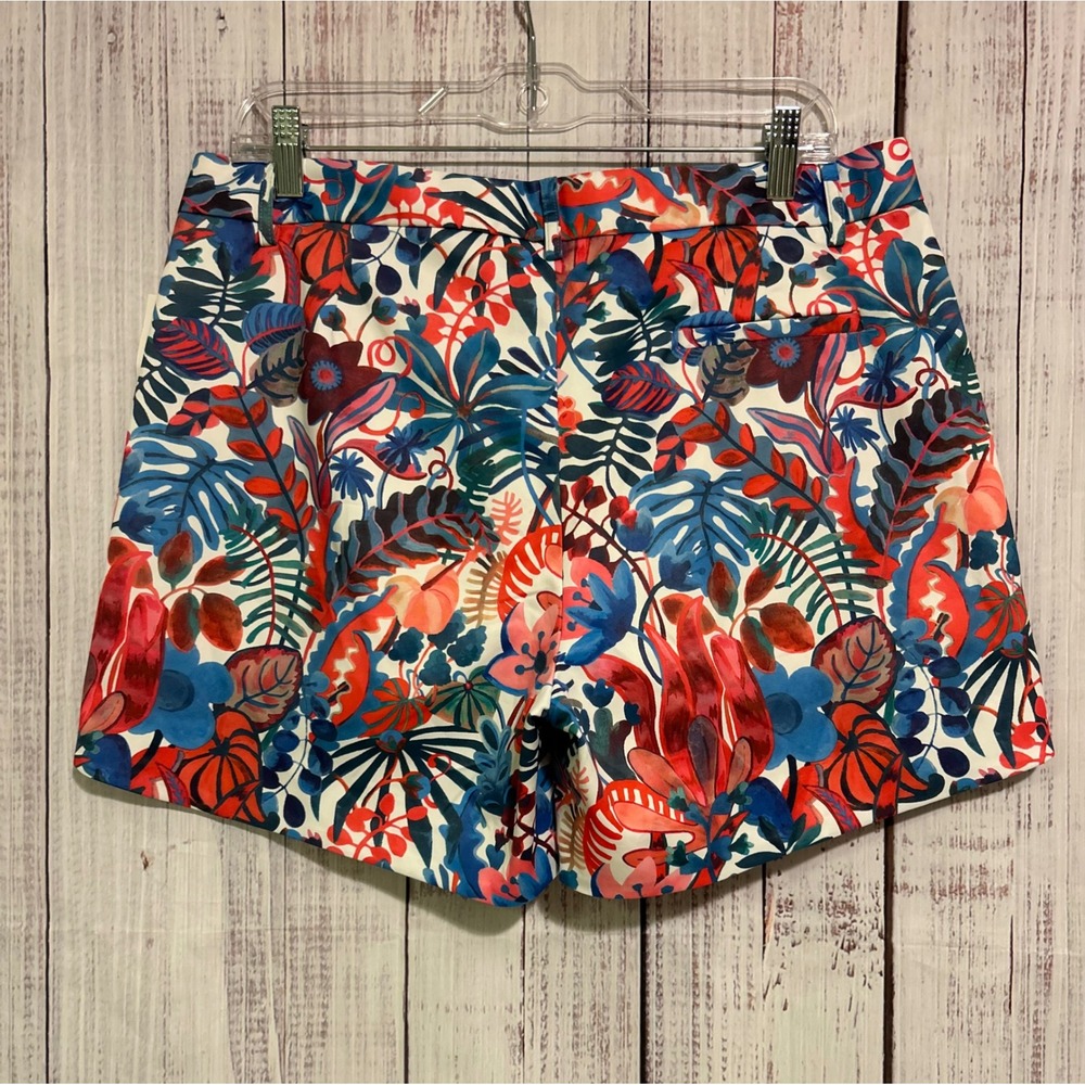 Jade Melody Tam Floral Nirvana Tropical Print Shorts Womens 12 Red Blue New